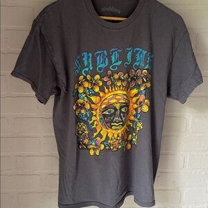 Sublime band tee medium unisex gray worn in